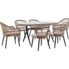Tuinsets-Beliani ALIANO - Tuinset 6 personen - Natuurlijk - PE rotan