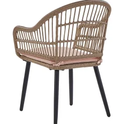 Tuinsets-Beliani ALIANO - Tuinset 6 personen - Natuurlijk - PE rotan