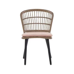 Tuinsets-Beliani ALIANO - Tuinset 6 personen - Natuurlijk - PE rotan