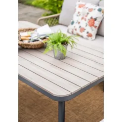 Loungesets-Garden Impressions Allasio lounge-dining hoekset - 5-dlg. - c.black - desert sand - VW