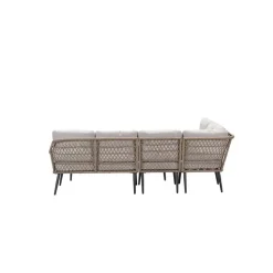 Loungesets-Garden Impressions Allasio lounge-dining hoekset - 5-dlg. - c.black - desert sand - VW
