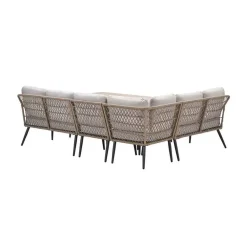 Loungesets-Garden Impressions Allasio lounge-dining hoekset - 5-dlg. - c.black - desert sand - VW