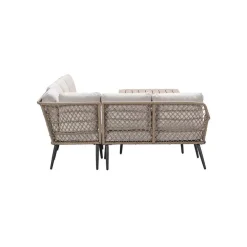 Loungesets-Garden Impressions Allasio lounge-dining hoekset - 5-dlg. - c.black - desert sand - VW