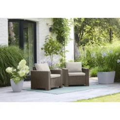 Tuinstoelen-Allibert California Tuinstoel - 2 stuks - Cappuccino