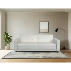 Slaapbanken|Slaapbanken-Dorel Home Allie II - Slaapbank 3-zits in crèmekleurige fluweel