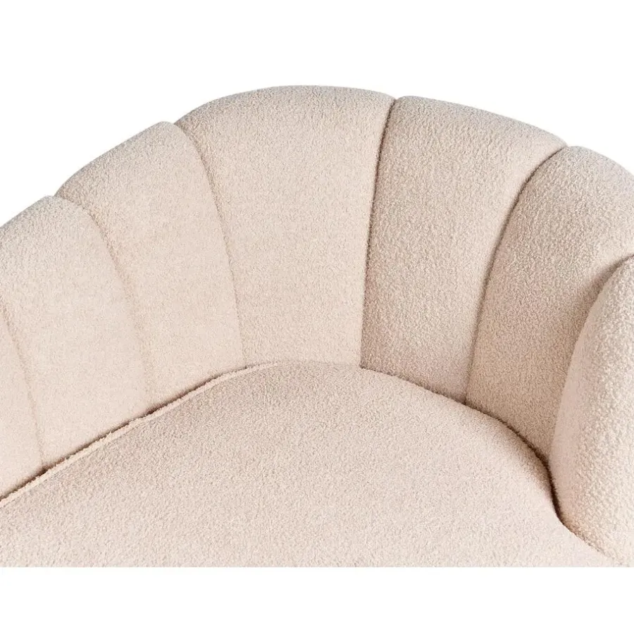 Beliani ALLIER - Chaise longue - Beige - Rechterzijde - Bouclé