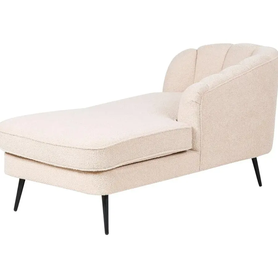 Beliani ALLIER - Chaise longue - Beige - Linkerzijde - Bouclé