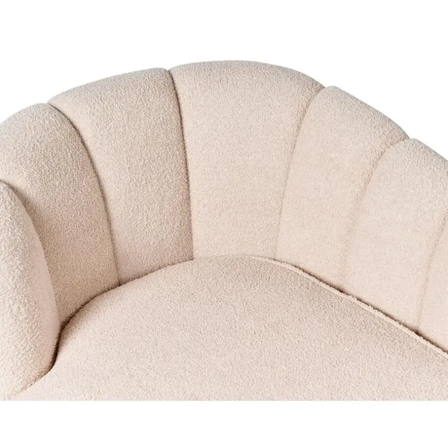 Beliani ALLIER - Chaise longue - Beige - Linkerzijde - Bouclé