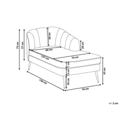 Loveseats-Beliani ALLIER - Chaise longue - Grijs - Rechterzijde - Fluweel