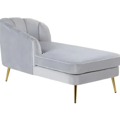 Loveseats-Beliani ALLIER - Chaise longue - Grijs - Rechterzijde - Fluweel