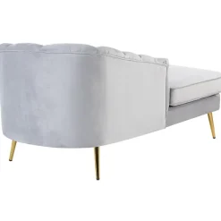 Loveseats-Beliani ALLIER - Chaise longue - Grijs - Rechterzijde - Fluweel