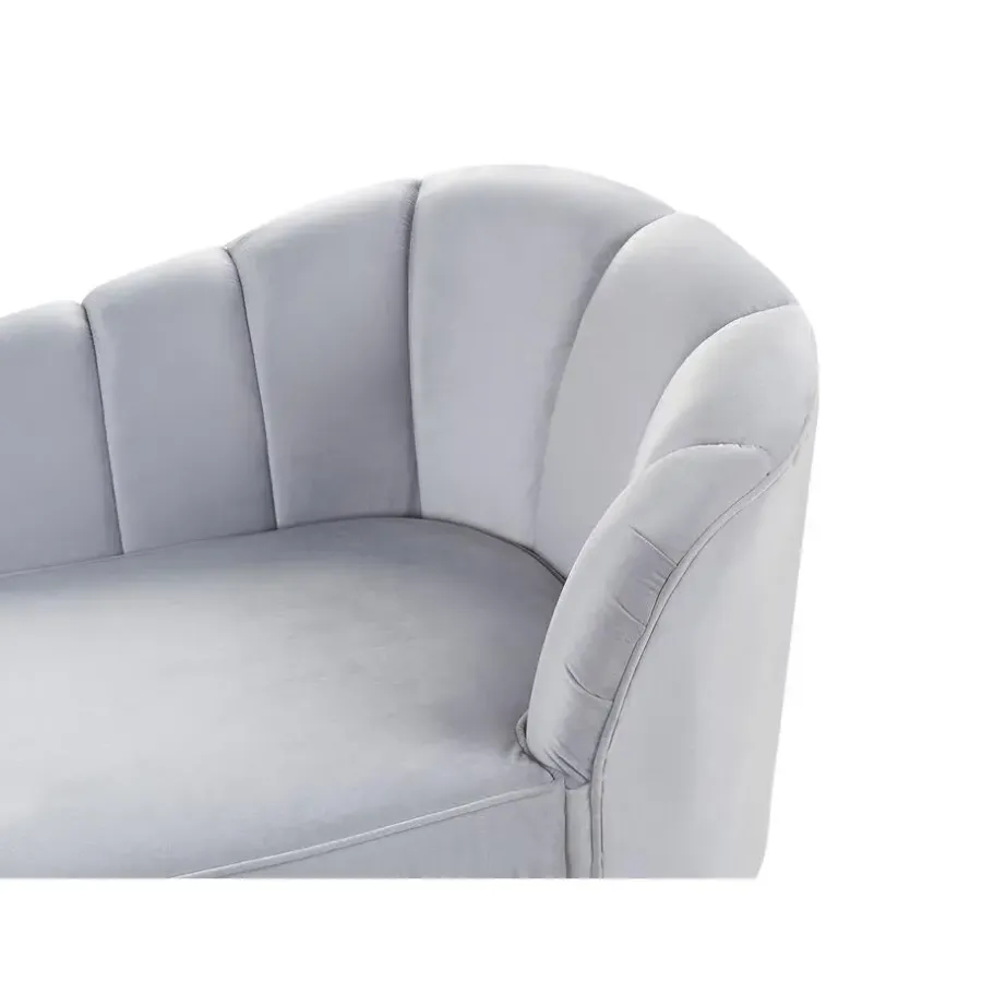 Loveseats-Beliani ALLIER - Chaise longue - Grijs - Rechterzijde - Fluweel