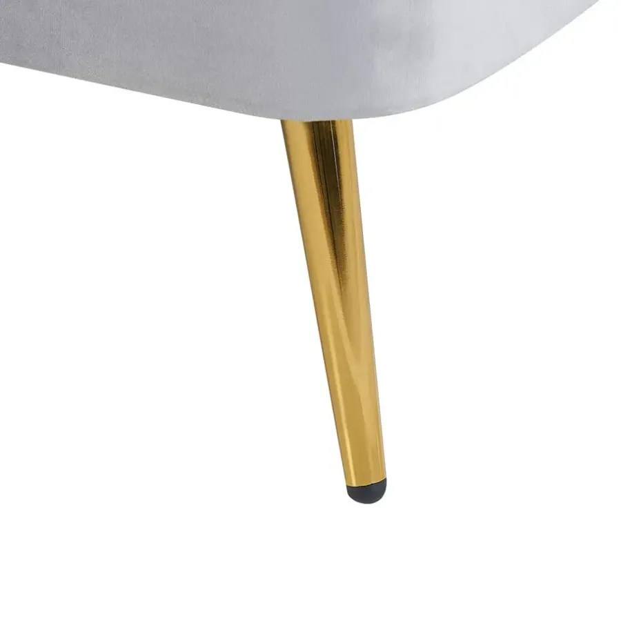 Loveseats-Beliani ALLIER - Chaise longue - Grijs - Rechterzijde - Fluweel