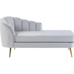 Loveseats-Beliani ALLIER - Chaise longue - Grijs - Linkerzijde - Fluweel