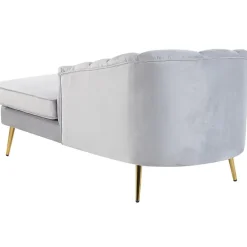 Loveseats-Beliani ALLIER - Chaise longue - Grijs - Linkerzijde - Fluweel