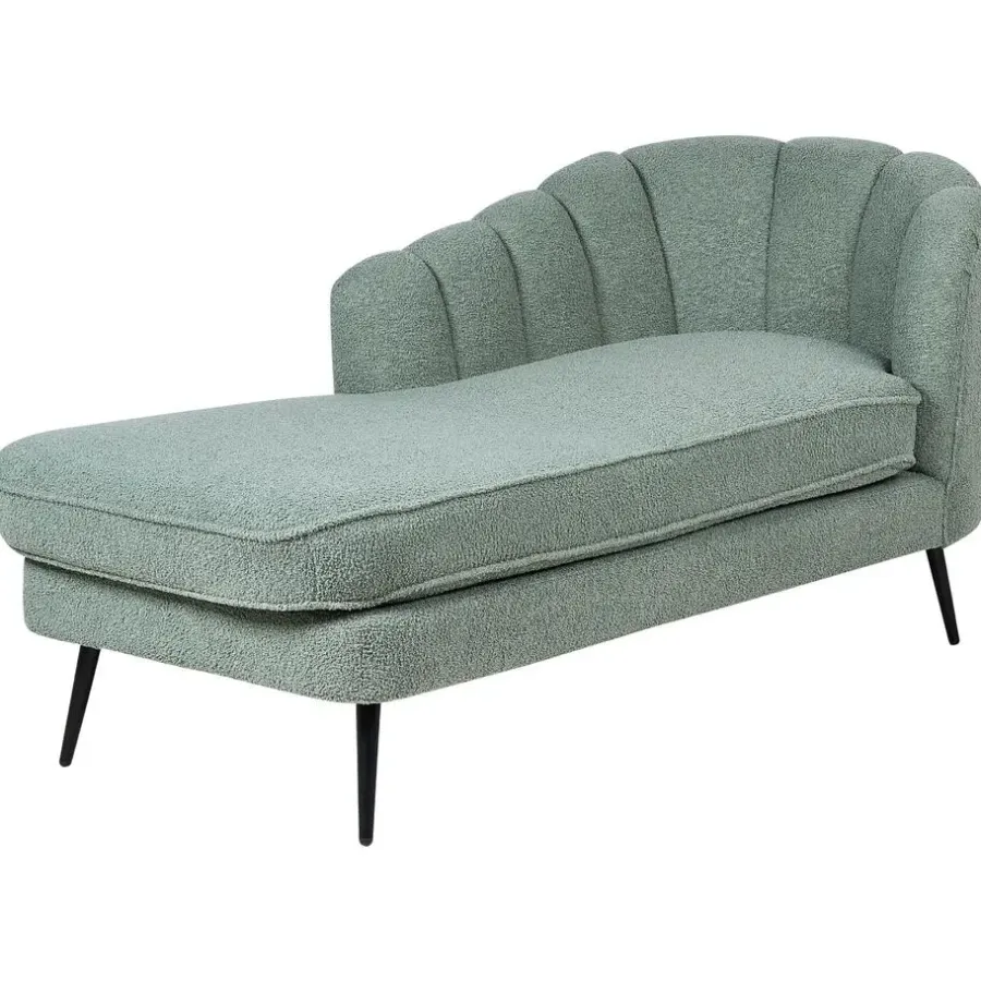 Loveseats-Beliani ALLIER - Chaise longue - Groen - Rechterzijde - Bouclé
