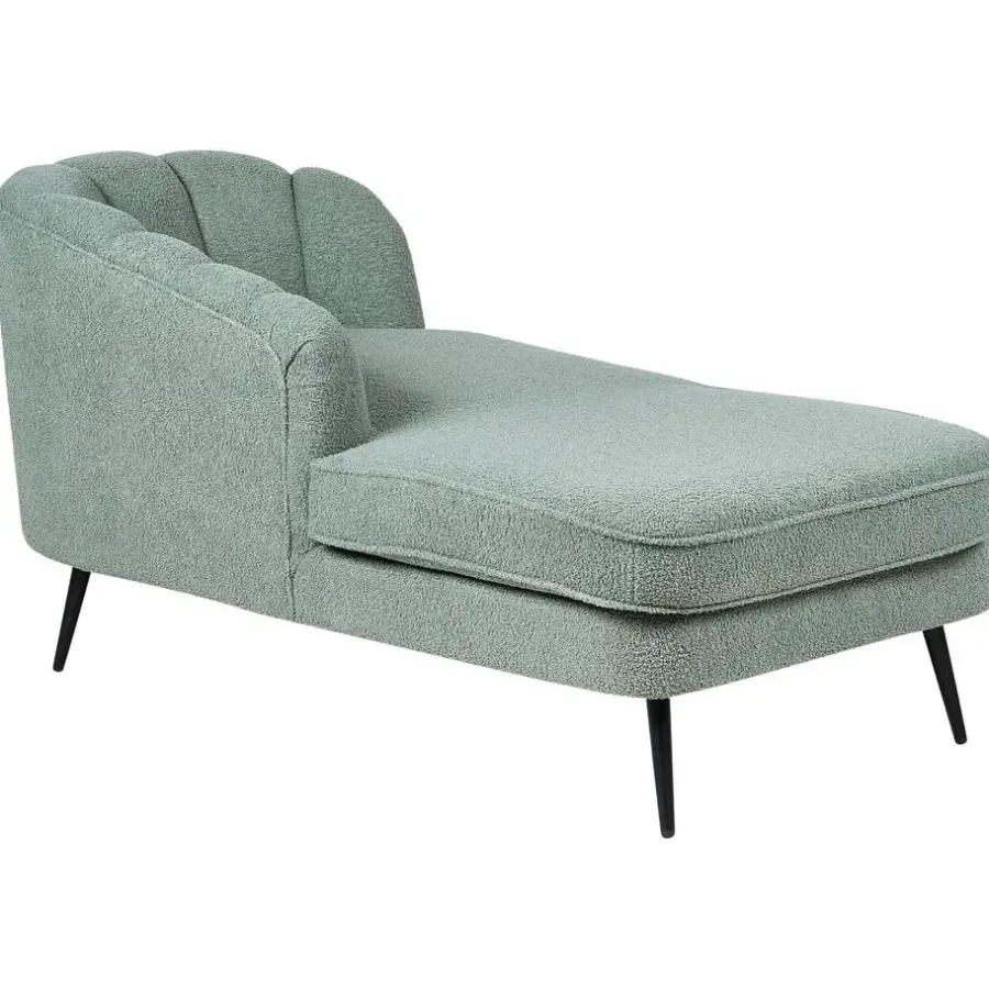 Loveseats-Beliani ALLIER - Chaise longue - Groen - Rechterzijde - Bouclé