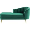 Loveseats-Beliani ALLIER - Chaise longue - Groen - Rechterzijde - Fluweel
