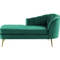 Loveseats-Beliani ALLIER - Chaise longue - Groen - Rechterzijde - Fluweel