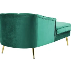 Loveseats-Beliani ALLIER - Chaise longue - Groen - Rechterzijde - Fluweel