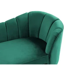 Loveseats-Beliani ALLIER - Chaise longue - Groen - Rechterzijde - Fluweel