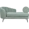 Beliani ALLIER - Chaise longue - Groen - Linkerzijde - Bouclé
