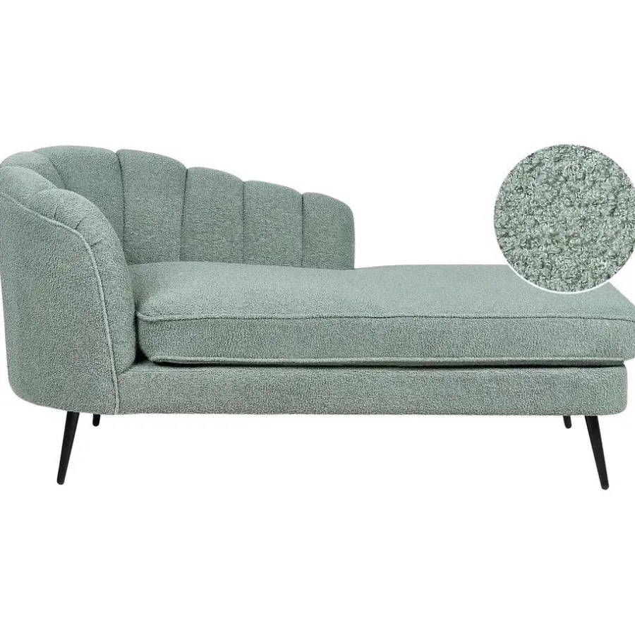 Beliani ALLIER - Chaise longue - Groen - Linkerzijde - Bouclé