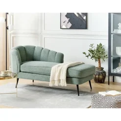 Beliani ALLIER - Chaise longue - Groen - Linkerzijde - Bouclé
