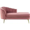 Beliani ALLIER - Chaise longue - Roze - Linkerzijde - Fluweel