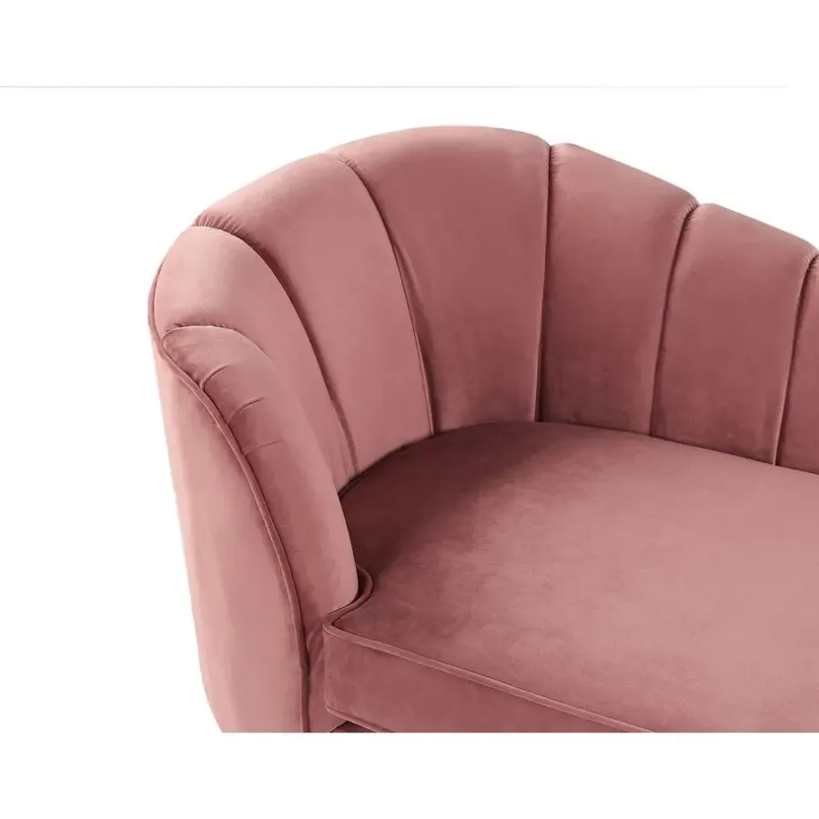 Beliani ALLIER - Chaise longue - Roze - Linkerzijde - Fluweel