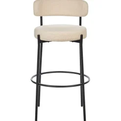 Beliani ALLISON - Barkruk set van 2 - Lichtbeige - Bouclé