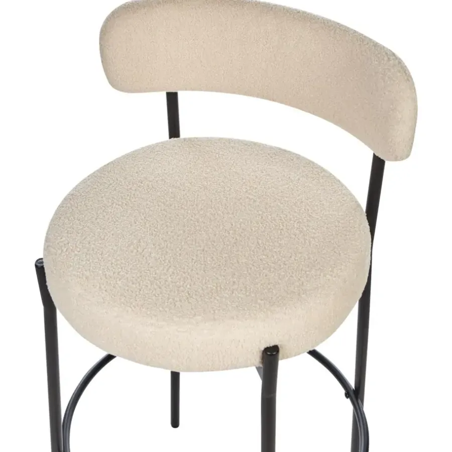Beliani ALLISON - Barkruk set van 2 - Lichtbeige - Bouclé