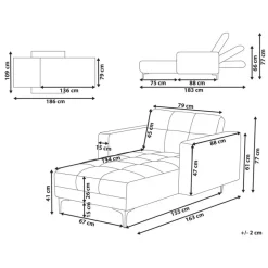 Loveseats-Leen Bakker ALNES - Chaise longue - Wit - Polyester