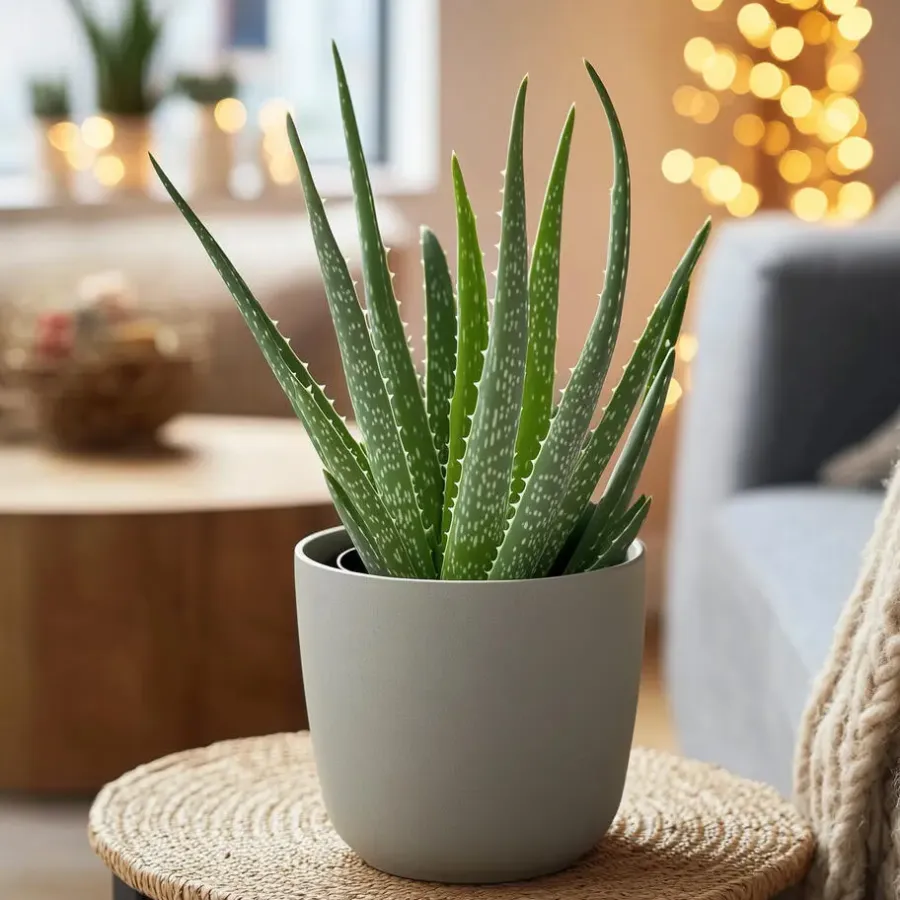 Plant in a Box Aloë vera - Aloe barbadensis - Hoogte 25-40cm - ⌀10,5cm