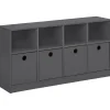 Boekenkasten|Boekenkasten-Loft24 Alpi - Boekenkast met 4 laden in grijs grenen