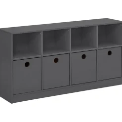 Boekenkasten|Boekenkasten-Loft24 Alpi - Boekenkast met 4 laden in grijs grenen