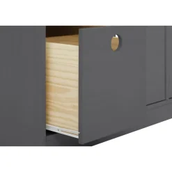 Boekenkasten|Boekenkasten-Loft24 Alpi - Boekenkast met 4 laden in grijs grenen