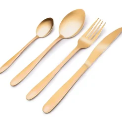 Besteksets-Alpina Bestek - 16-delig - 4 personen - mat goud - RVS