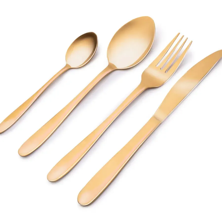 Besteksets-Alpina Bestek - 16-delig - 4 personen - mat goud - RVS