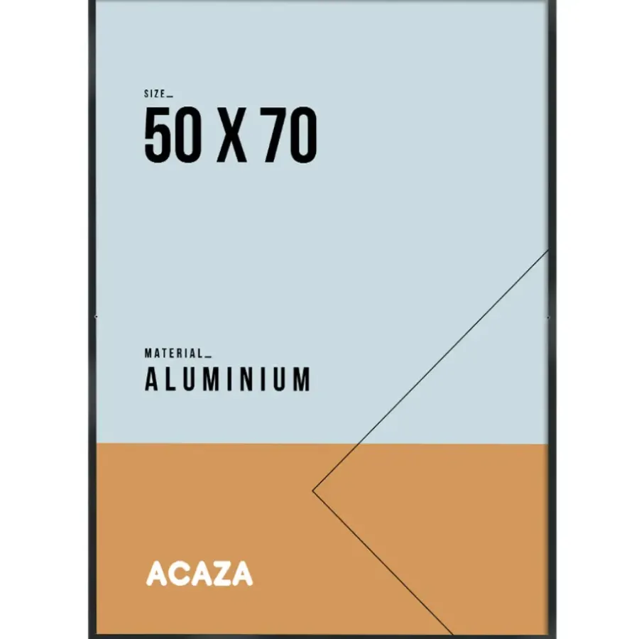 ACAZA Aluminium Fotokader, Foto lijst voor Foto's met Formaat 50 x 70 cm, Zwarte Rand