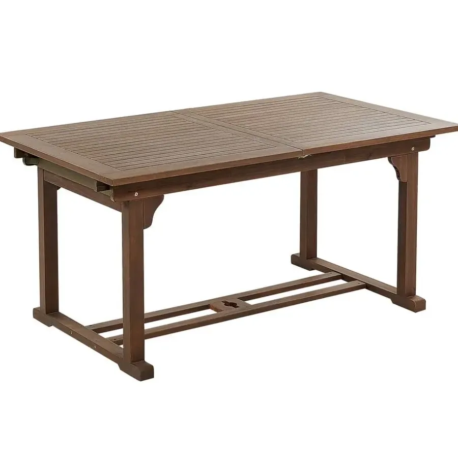 Beliani AMANTEA - Tuinset voor 6 - Donkere houtkleur/Grijs - Acaciahout