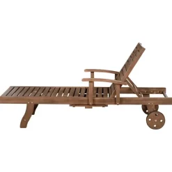 Leen Bakker AMANTEA PREMIUM II - Tuinligstoel - Taupe - Acaciahout