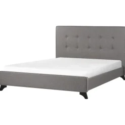 Twijfelaars-Beliani AMBASSADOR - Tweepersoonsbed - Grijs - 140 x 200 cm - Polyester