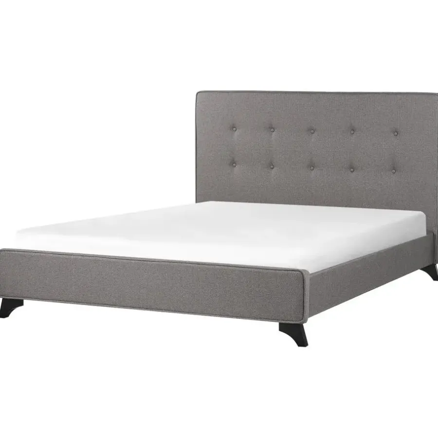 Twijfelaars-Beliani AMBASSADOR - Tweepersoonsbed - Grijs - 140 x 200 cm - Polyester