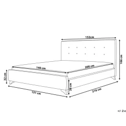 Twijfelaars-Beliani AMBASSADOR - Tweepersoonsbed - Grijs - 140 x 200 cm - Polyester