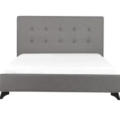 Twijfelaars-Beliani AMBASSADOR - Tweepersoonsbed - Grijs - 140 x 200 cm - Polyester