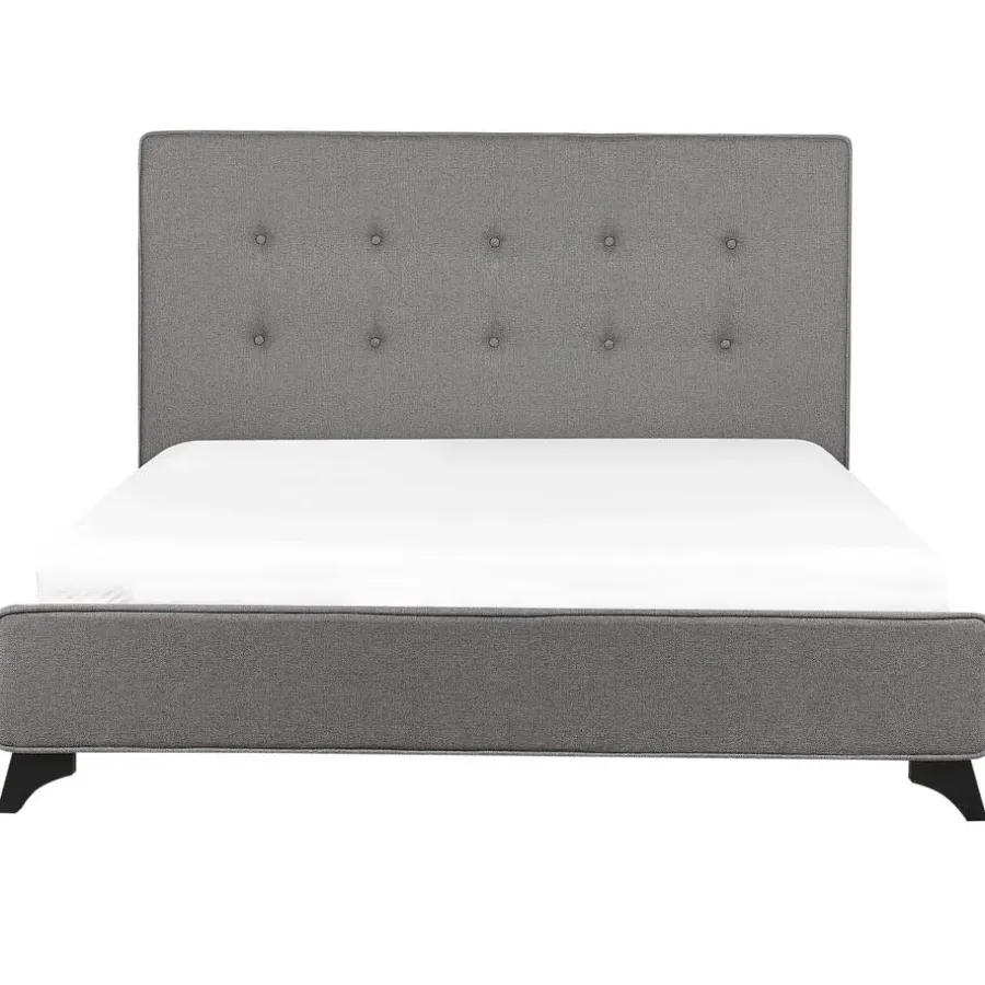 Twijfelaars-Beliani AMBASSADOR - Tweepersoonsbed - Grijs - 140 x 200 cm - Polyester