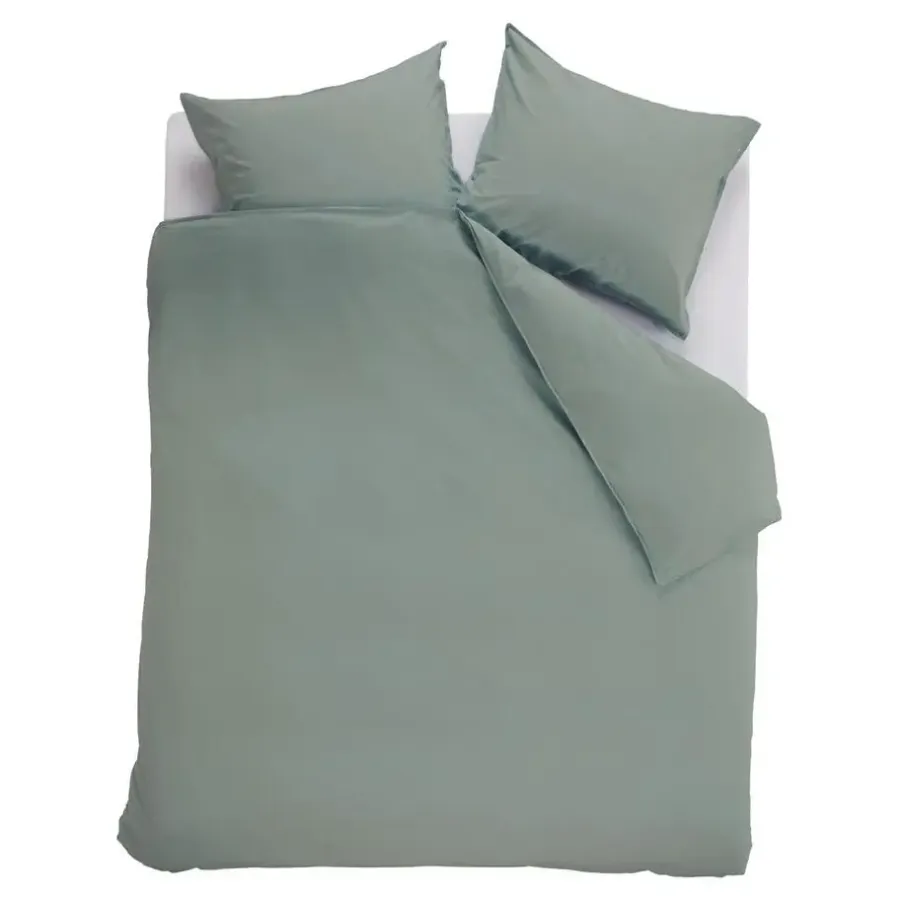 Lits-Jumeaux Dekbedovertrekken-Ambiante Cotton Uni dekbedovertrek - 240x200/220 - Groen