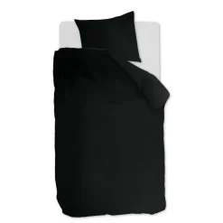 Ambiante Cotton Uni dekbedovertrek - 140x200/220 - Zwart
