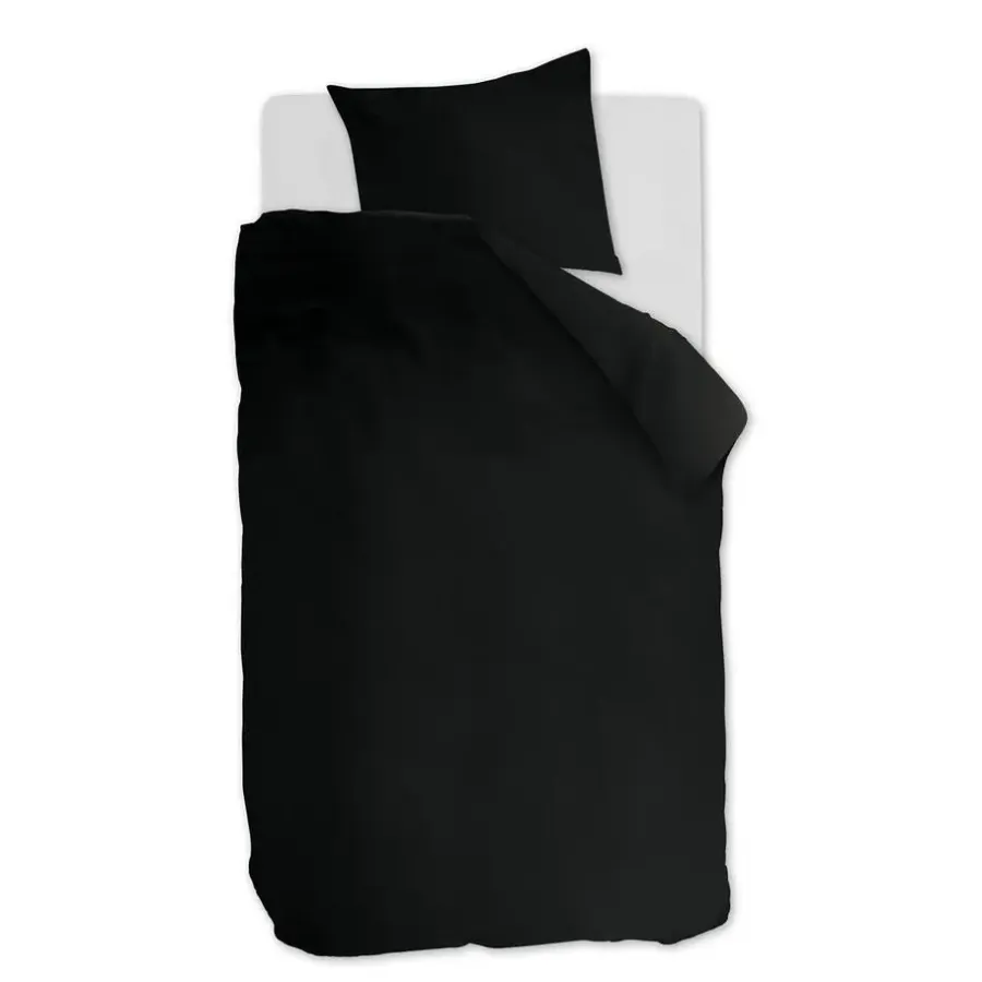Ambiante Cotton Uni dekbedovertrek - 140x200/220 - Zwart